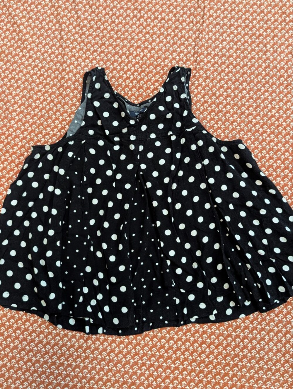Madewell Black Polka Dot Contrast Tent Tank V Neck Casual Blouse